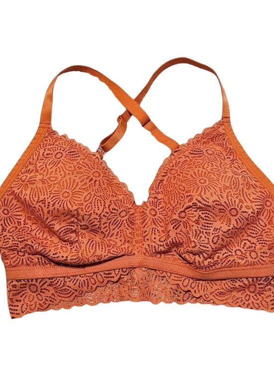 Auden Other - Auden Lightly Lined Crossback Burnt Orange Crochet Lace Bralette